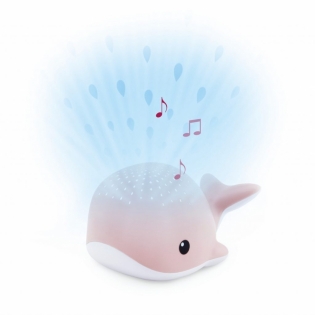 WALLY Кит Ночник-проектор со звуками океана и колыбельными (розовый)