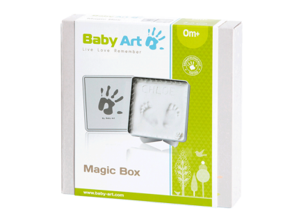 Магическая коробочка Baby Art Квадратная бело-серая