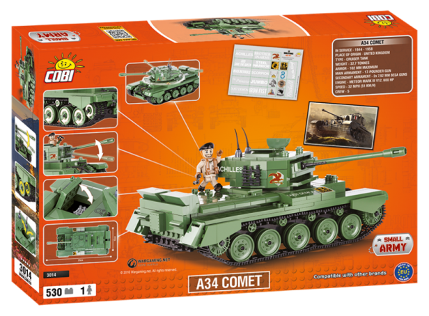 Конструктор COBI Word Of Tanks A34 Комета, 530  деталей